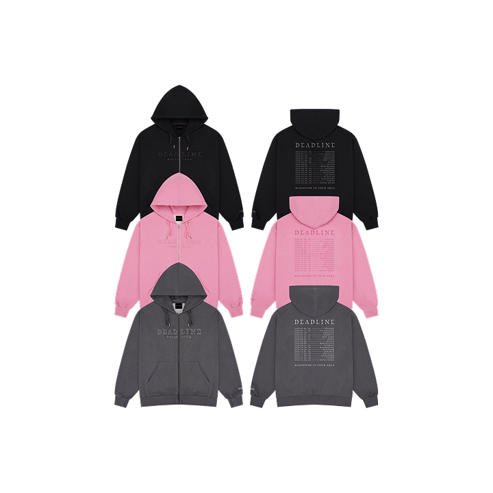[DEADLINETOUR] BLACKPINK LOGO APPLIQUE ZIP-UP HOODIE